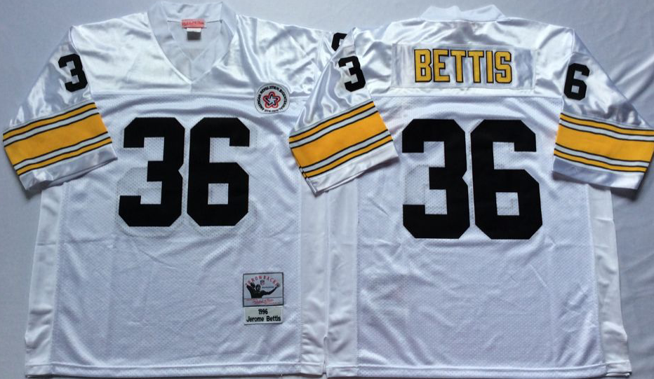 Men NFL Pittsburgh Steelers #36 Bettis white Mitchell Ness jerseys
